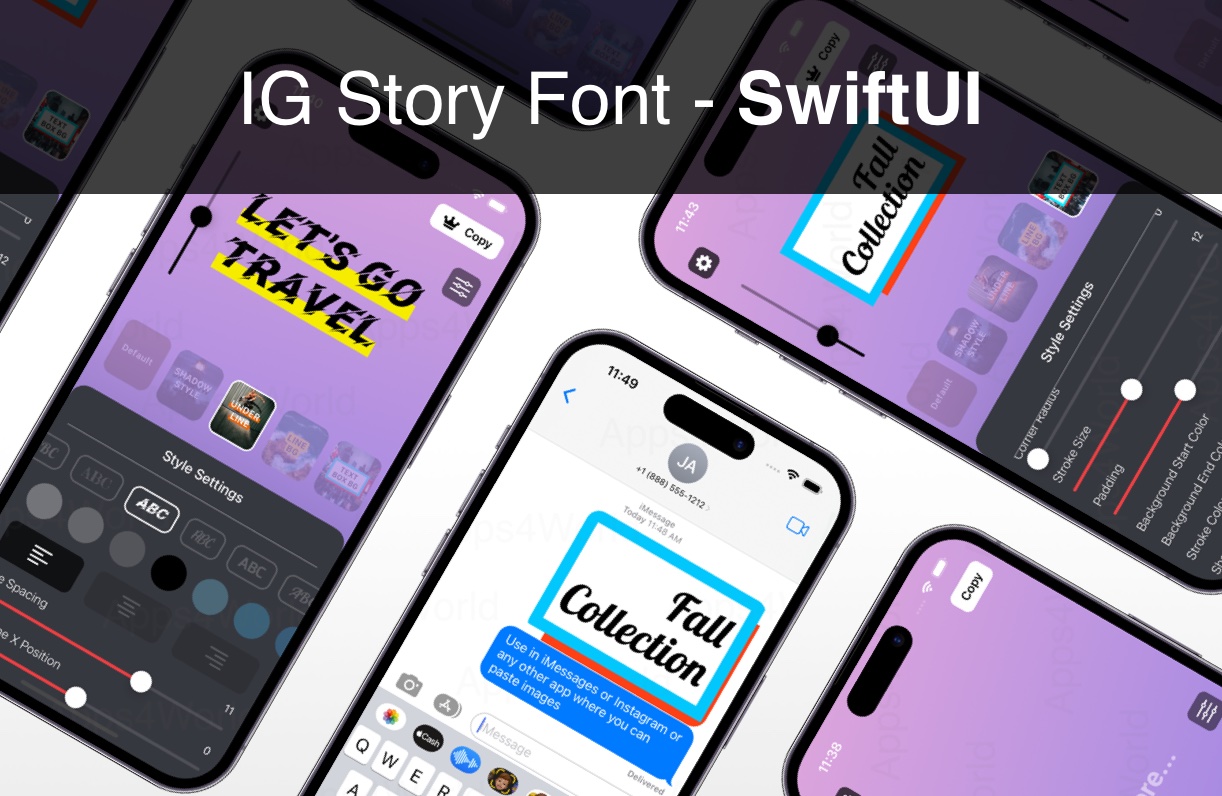 IG Story Fonts iOS app template